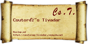 Csutorás Tivadar névjegykártya
